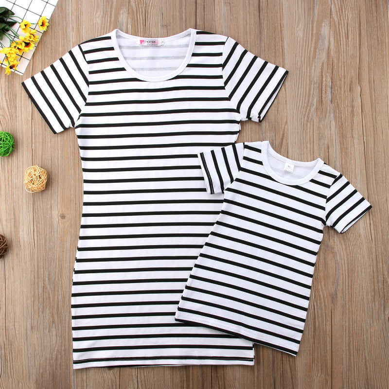 Zebra Striped Short Matching Dresses
