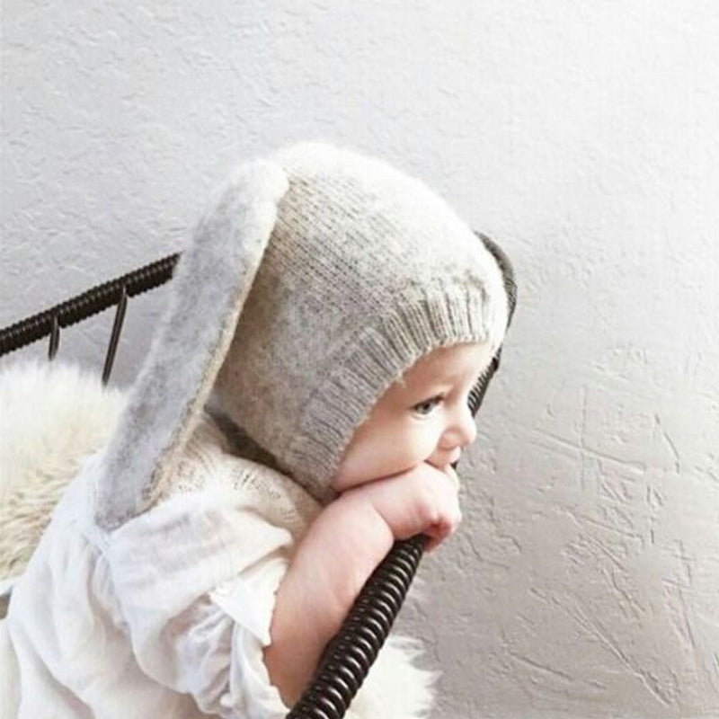 Adorable Knitted Long Ear Rabbit Hat