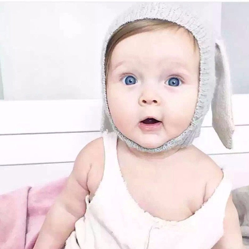 Adorable Knitted Long Ear Rabbit Hat