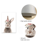 Baby Bunny Front and Back Nursery Wall Prints - Set of 2