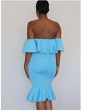 Ruffled Off Shoulder Maternity Dress