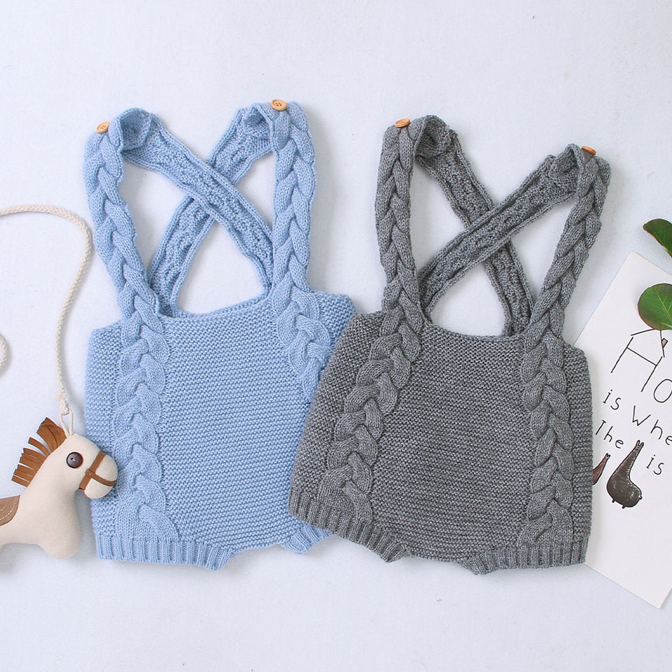 Knitted Bib Rompers