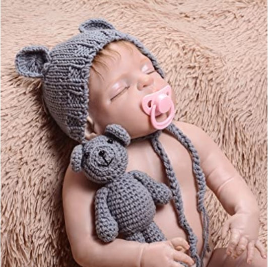 Knitted Hat and Matching Toy - Perfect for Baby Photography