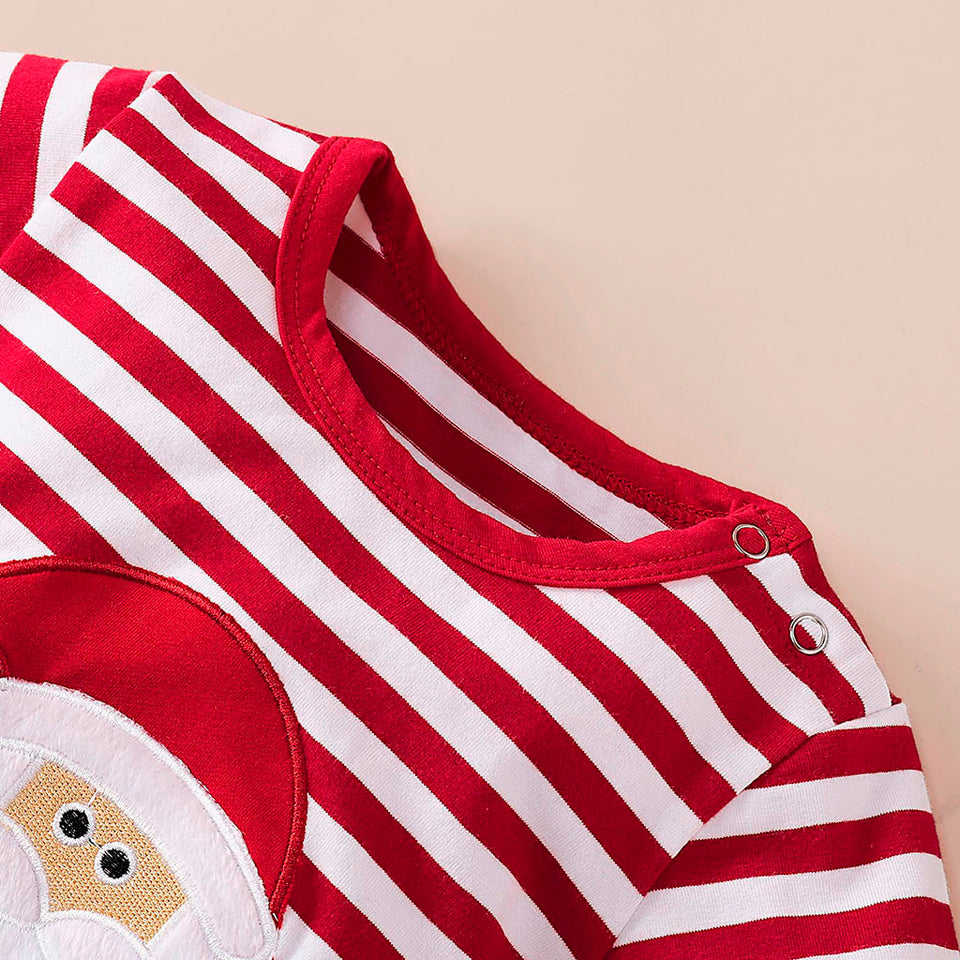 Santa Claus Striped Romper