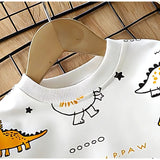 Cute Little Jurassic Joy T-shirt for kids with a vibrant dinosaur print - Ju Ju Jam