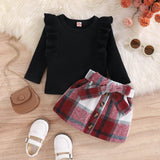 Ju Ju Jam Children's Fashion: Red Plaid Skirt and Top Ensemble