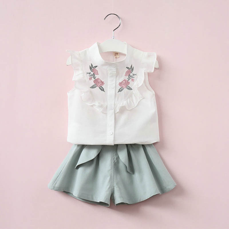 Chic Embroidered Top With Bow Shorts from Ju Ju Jam - Ideal for Summer Days