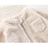 Cozy and cute baby romper for boys and girls, featuring a mini bear design and matching cap, by Ju Ju Jam.
