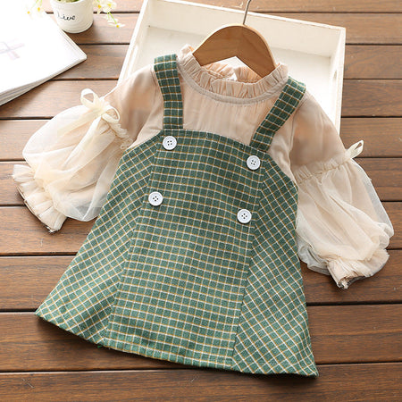 Ju Ju Jam's Retro Suspender Style Dress: Perfect for Stylish Kids