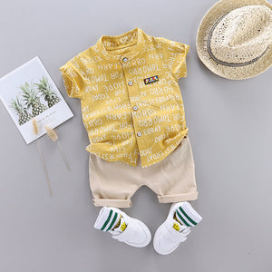 Ju Ju Jam Words Printed Shirt and Shorts Set: Cute and Playful Children's Outfit