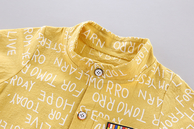 Explore Ju Ju Jam's Collection: Words Printed Shirt and Shorts Set for Boys and Girls"