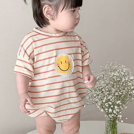 Charming Striped Romper for Infants by Ju Ju Jam