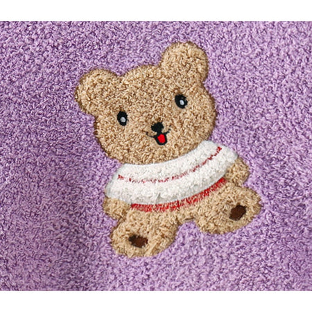 Ju Ju Jam Lavender Cozy Bear Sweater, featuring a soft knit fabric and an adorable bear design for cozy warmth and style.