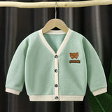 Ju Ju Jam Baby Cardigan with V-neck and Bear Design, offering a cozy and stylish option for boys and girls alike.