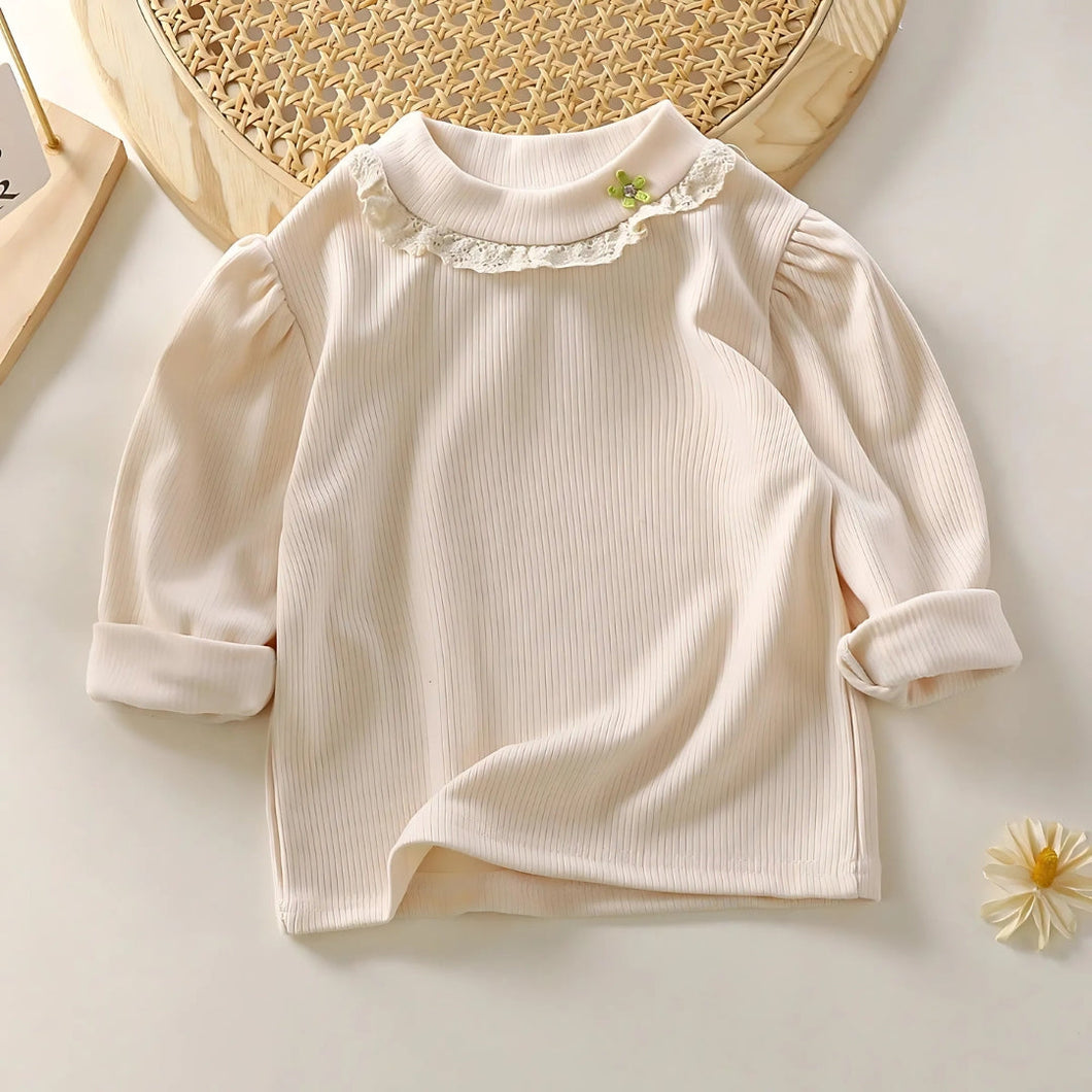 Apricot Frill Neck Girls Top