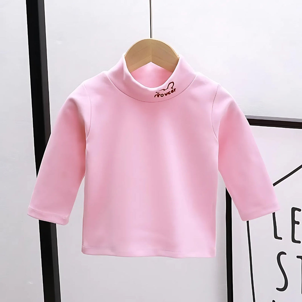 Pink Polo Neck Girls T-shirt