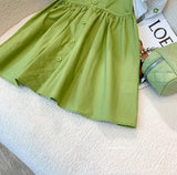 Charming Embroidered Shirt Green Girls Dress - Stylish green dress featuring intricate embroidery and shirt-like design for baby girls, at Ju Ju Jam.