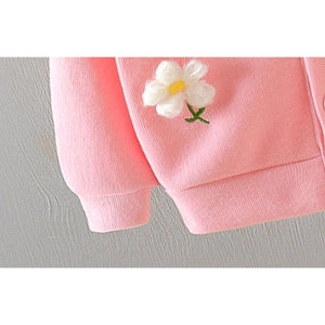 Ju Ju Jam Bright Blossom Sweater for Girls, combining floral charm and cozy comfort for a stylish and versatile layering piece.