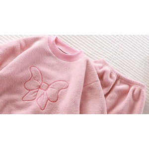 Girls Pastel Bow Fleece Set by Ju Ju Jam - Cute and Cozy Baby Winter Clothes