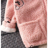 Cute Fuzzy Bear Warm Fleece Girls Jacket from Ju Ju Jam – a must-have cozy layer for winter adventures.