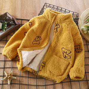 Snug Bear Girls and Boys Fleece Jacket by Ju Ju Jam – cozy, soft, and perfect for keeping kids warm in style.