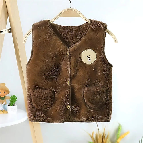 Warm Cozy Fleece Vest by Ju Ju Jam – soft, comfortable, and perfect for keeping kids warm during cooler weather.