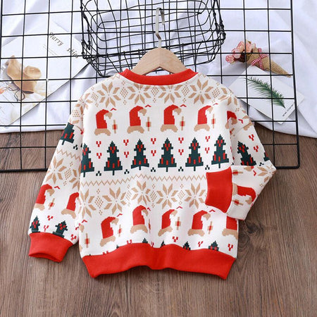 Bright and colorful Tiny Elf Warm Sweatshirt for kids, a charming addition to Ju Ju Jam’s winter collection.