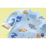 Soft fleece set for boys featuring a fun dinosaur theme, ideal for cozy adventures at Ju Ju Jam.