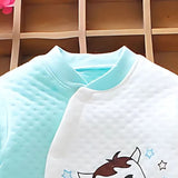 Ju Ju Jam Moo Moo Patterned Baby Romper for boys and girls, with a playful cow print design and soft, comfortable fabric.