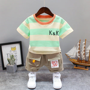 Adorable Striped T-Shirt and Shorts Set by Ju Ju Jam for Boys and Girls