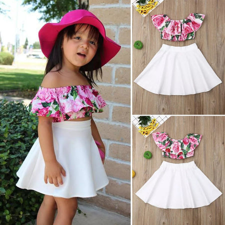 Ju Ju Jam Floral Crop Top and Skirt Set: Adorable Baby and Kids Fashion