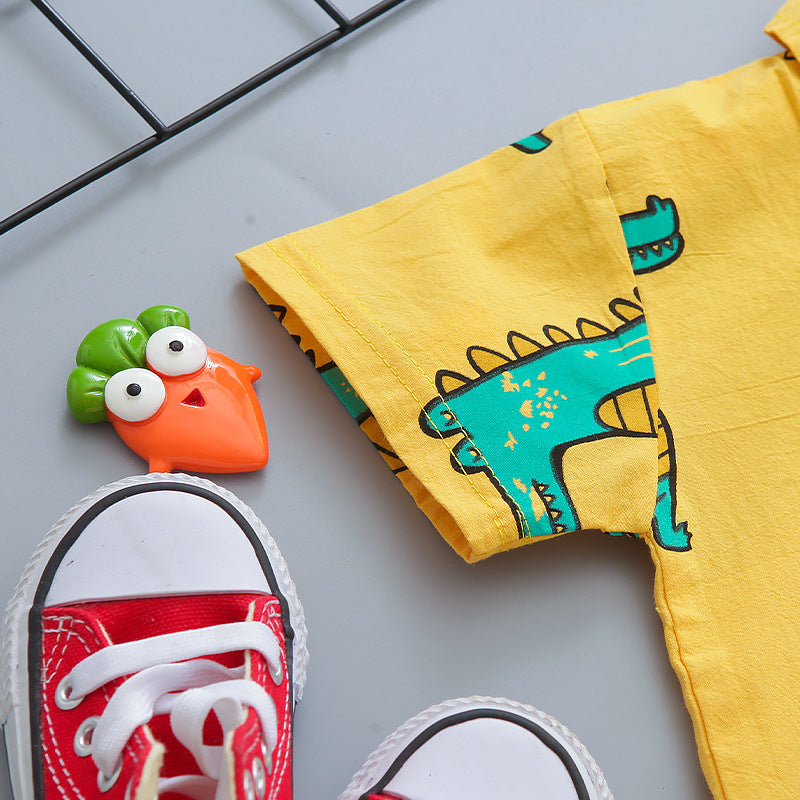 Yellow Dino Shirt and Bottom Set from Ju Ju Jam - A fun addition to any wardrobe