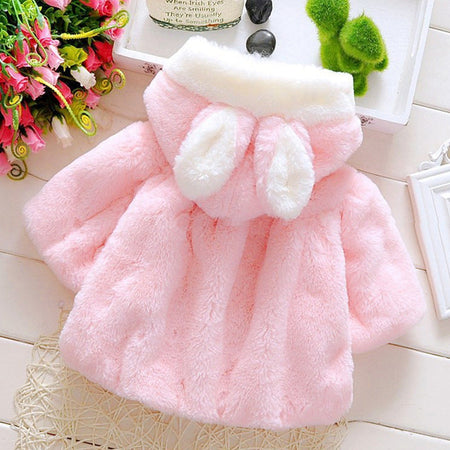 Ju Ju Jam Pink Rabbit Hooded Coat for Infants - Keep your baby snug and stylish with this adorable hooded coat featuring a sweet rabbit design