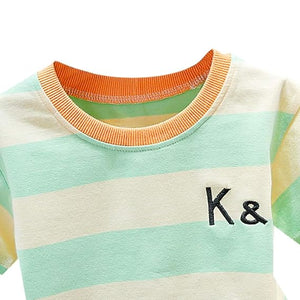 Ju Ju Jam Children's Clothing: Striped T-Shirt and Shorts Set for Casual Days