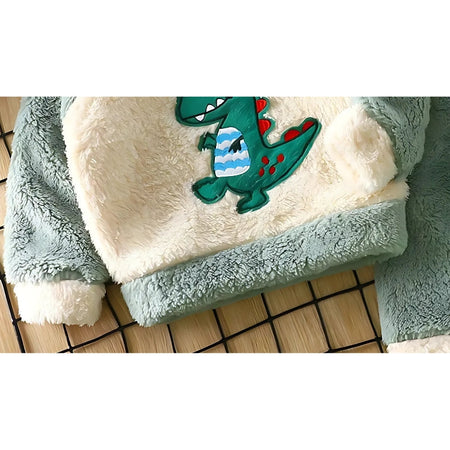 Vibrant and snug Cozy Dino Plush Set for kids, the ultimate outfit for warmth and dino fun from Ju Ju Jam.