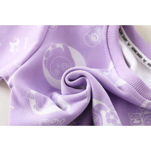 Back view of the Little Duckling Girls and Boys Lavender T-shirt, featuring its seamless finish by Ju Ju Jam.