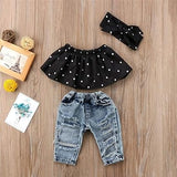 Kids' fashion: Ju Ju Jam's Polka Dots Top and Jeans Set with Headband