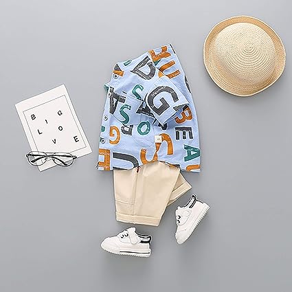 Ju Ju Jam's Blue Alphabet Printed Shirts and Shorts - Fun and educational ensemble for kids