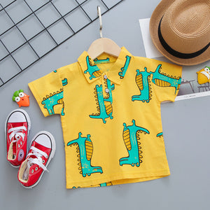 Ju Ju Jam's Yellow Dino Shirt and Bottom Set - Cute and stylish outfit for young explorers