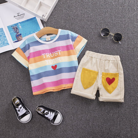 Adorable T-shirt and Heart Shorts Set by Ju Ju Jam