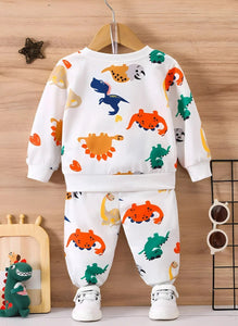 Charming and lively Vibrant Dino Girls and Boys Co-ord Set, crafted for comfort and play at Ju Ju Jam.