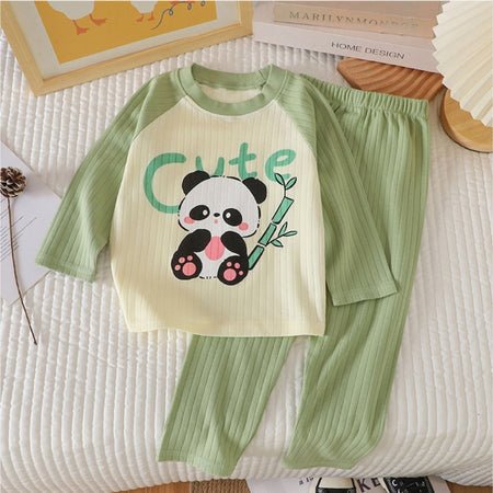 Cute Panda Baby Girls Pyjama Set by Ju Ju Jam, featuring adorable panda prints and soft, breathable fabric for cozy sleep.