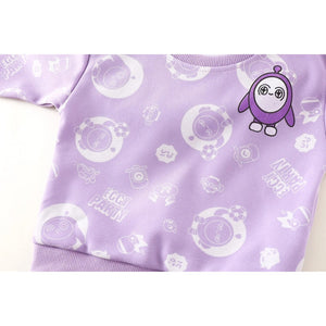 Close-up of Little Duckling Lavender T-shirt, showcasing its soft fabric and duck-themed print for kids by Ju Ju Jam.