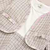 Stylish and Comfortable Ju Ju Jam Kids' Set: Pink Fall Plaid Dress with Jacket