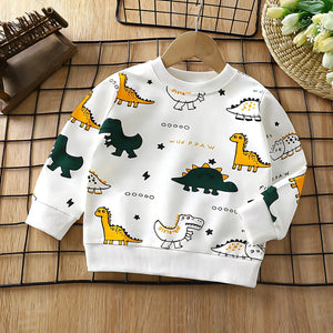 Cute dinosaur-themed Little Jurassic Joy T-shirt for kids, available at Ju Ju Jam.