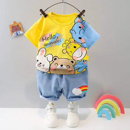 Charming Boys Clothing Set featuring Hello Animals Theme from Ju Ju Jam