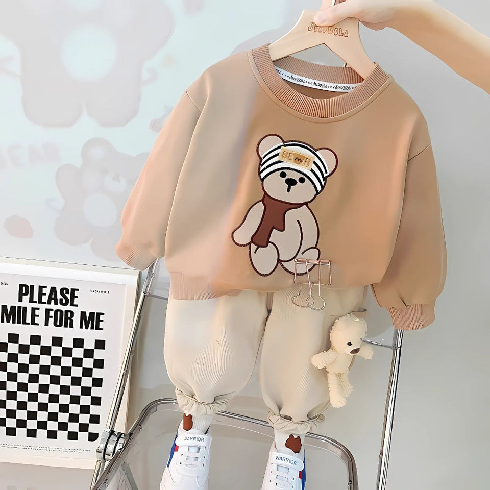 3D Bear Attached Boys Autumn Set
