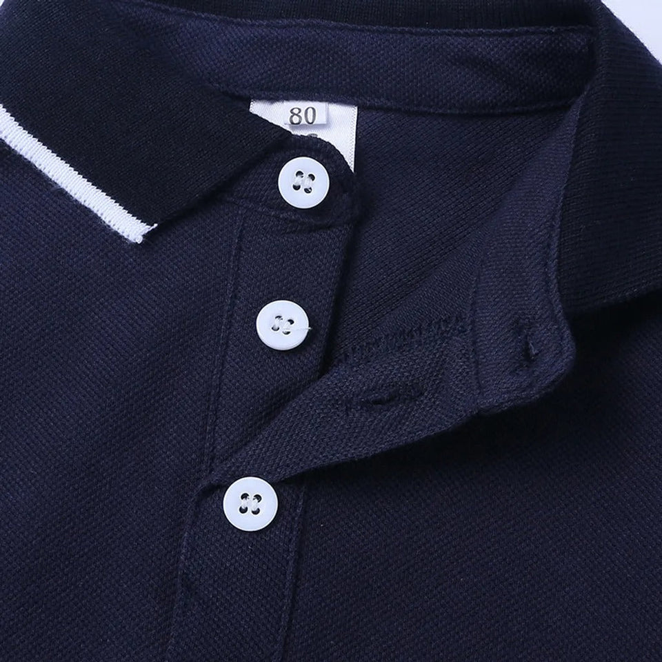 Classic Blue Polo Baby Boy Romper