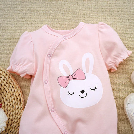 Bunny Bow Baby Girls Romper