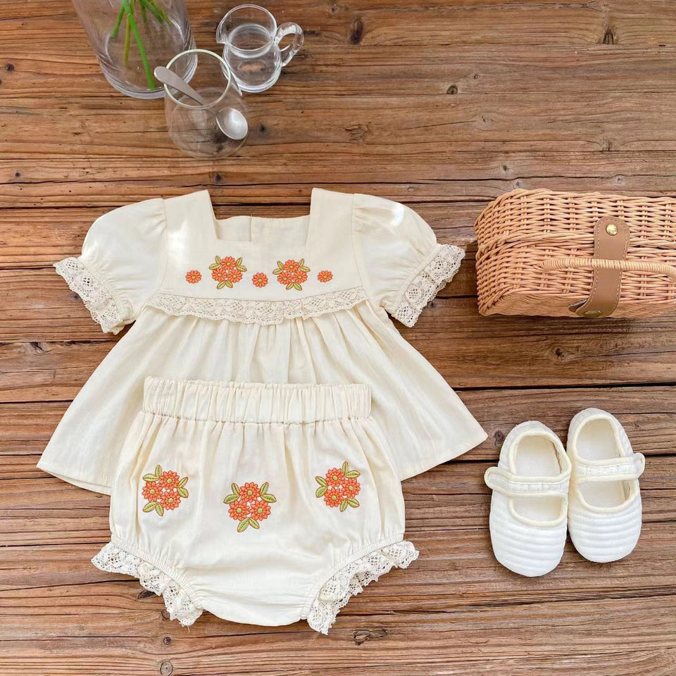 Charming Apricot Dress with Shorts by Ju Ju Jam